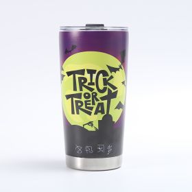 Customized Creative 304 Stainless Steel Insulated Mug, 3D-Printed Beer Cup, Halloween Large-Capacity 20oz Car Tumbler (Option: Purple)