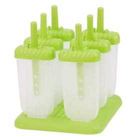 6Pcs Popsicle Molds Reusable Ice Cream DIY Ice Pop Maker Ice Bar Maker Plastic Popsicle Mold For Homemade Iced Snacks (Option: IceMoldMaker Green)