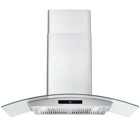 30 Inch Wall Mounted Range Hood 700CFM Tempered Glass Touch Panel Control Vented LEDs (Option: TouchControl)