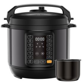 Electric Pressure Cooker, Multi-functional Kitchen Appliance, Instant Heating Multi-functional Cookingware, Stainless Steel Cookingware (Option: Black  8QT)