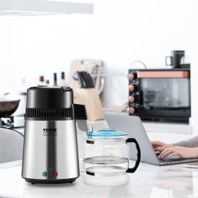 Water Distiller, 4L 1.05 Gallon Pure Water Purifier Filter For Home Countertop, 750W Distilled Water Maker, Stainless Steel Interior Distiller Wa (Option: Natural)