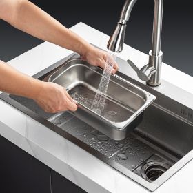 8 Pack Hotel Pans, 1/3 Size Anti-Jam Steam Pan With Lid, 0.8mm Thick Stainless Steel Steam Table Pan, 6-Inch Deep Commercial Table Pan, Catering (Option: Natural)