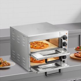 Commercial Countertop Pizza Oven Electric Pizza Oven For 14' Pizza Indoor (Option: Silver)