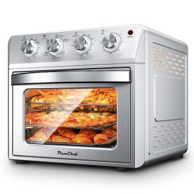 27.5QT 6-in-1 Air Fryer Toaster Oven, 6-Slice, Countertop Convection Oven, Air Frying, Baking, Roasting, Broiling & Grilling, 1600W, Sliver (Option: StainlessATS25K3)