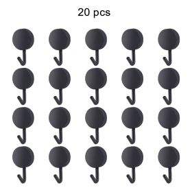 20pcs Self Adhesive Wall Hook Kitchen Bathroom Hook Strong Without Drilling Non-Marking Hook Door Towel Hanger Cute Hook Storage (Color: 20pcs Black, Ships From: China)