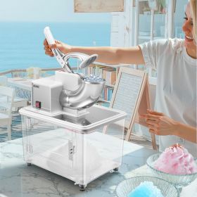 Commercial Ice Crusher 661LBS/H Electric Snow Cone Maker Shaved Ice White (Option: White)