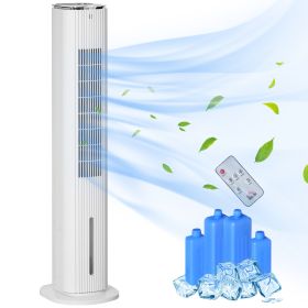 42" 3-In-1 Evaporative Air Cooler with Water Tank, Ice Cooling Fan with Humidifier, 52° Oscillating Portable Swamp Cooler for Home Office, 3 Mod (Option: White-310x295x1110 mm)